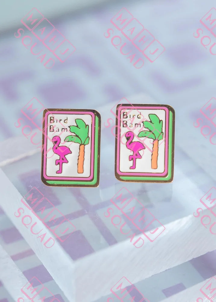 Bird Bam Mahjong earrings - Stud Earrings