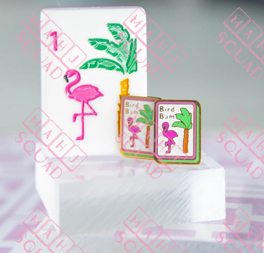 Bird Bam Mahjong earrings - Stud Earrings