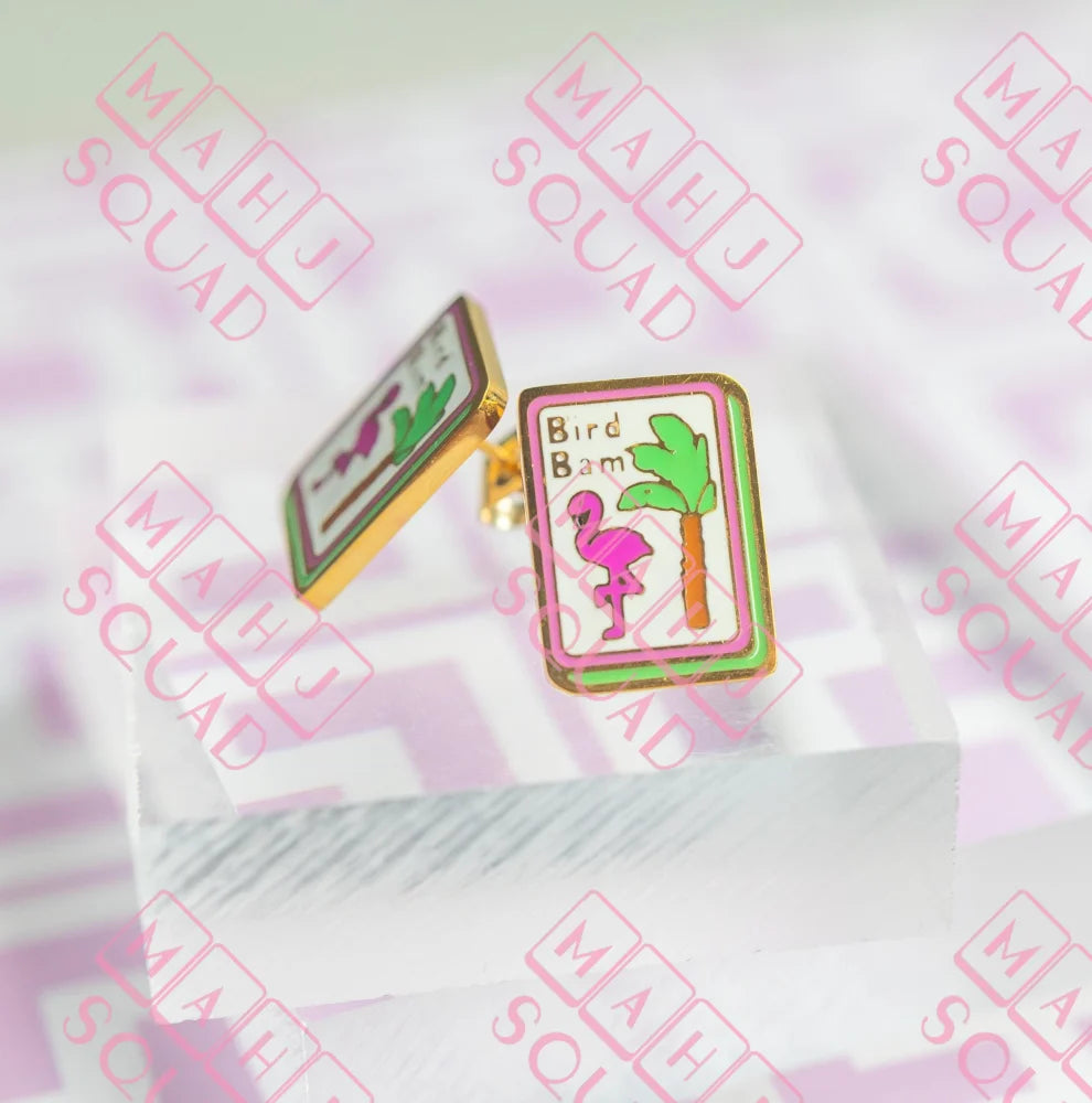 Bird Bam Mahjong earrings - Stud Earrings