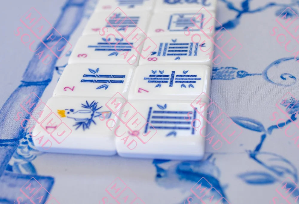 Blue Chinoiserie Mahjong Tiles - Mahjong