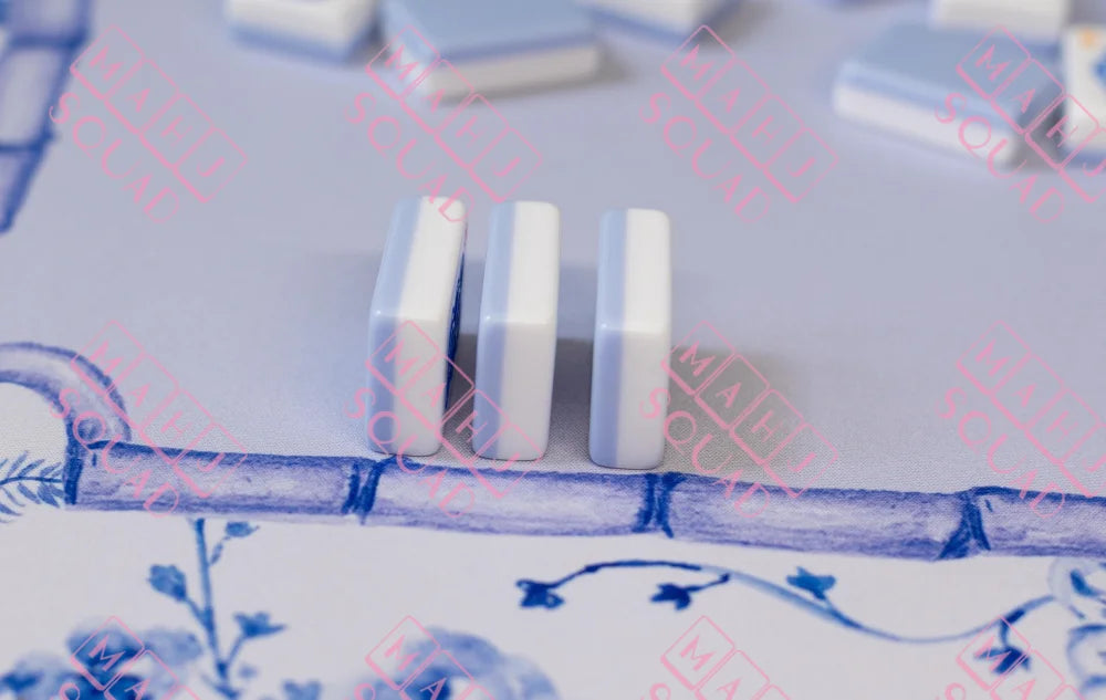 Blue Chinoiserie Mahjong Tiles - Mahjong