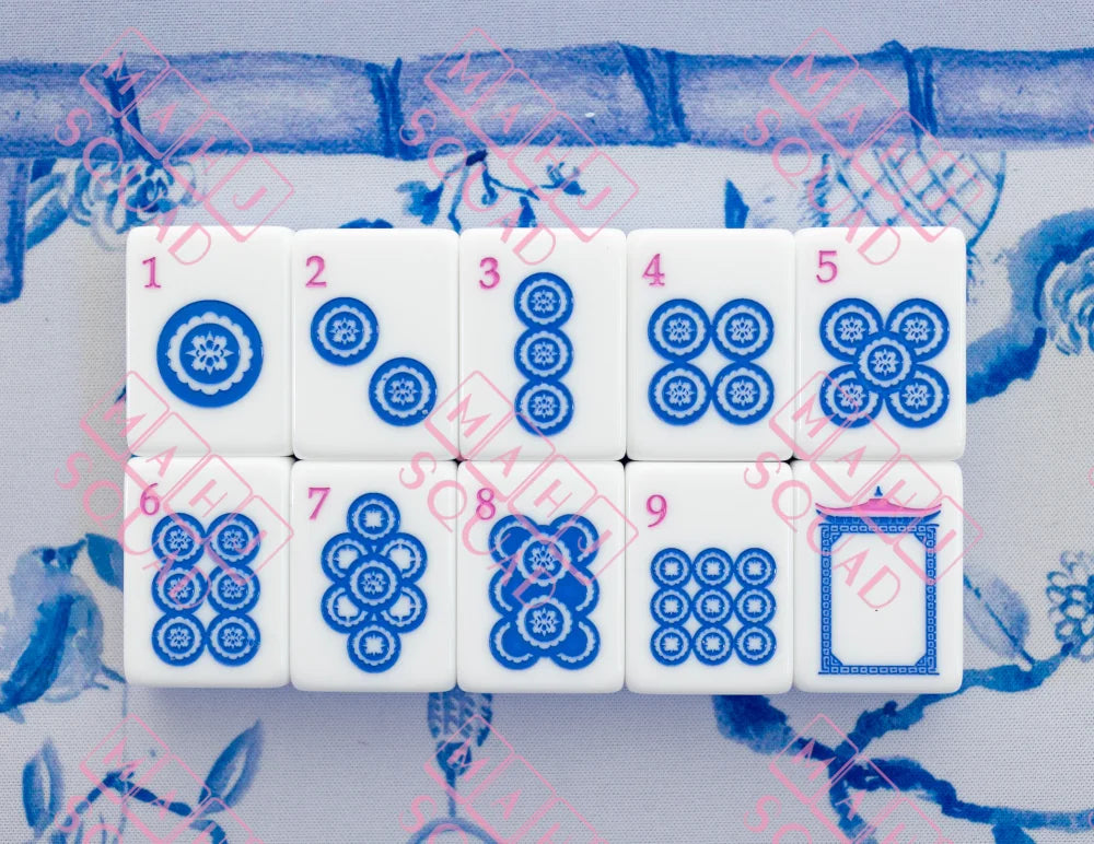 Blue Chinoiserie Mahjong Tiles - Mahjong