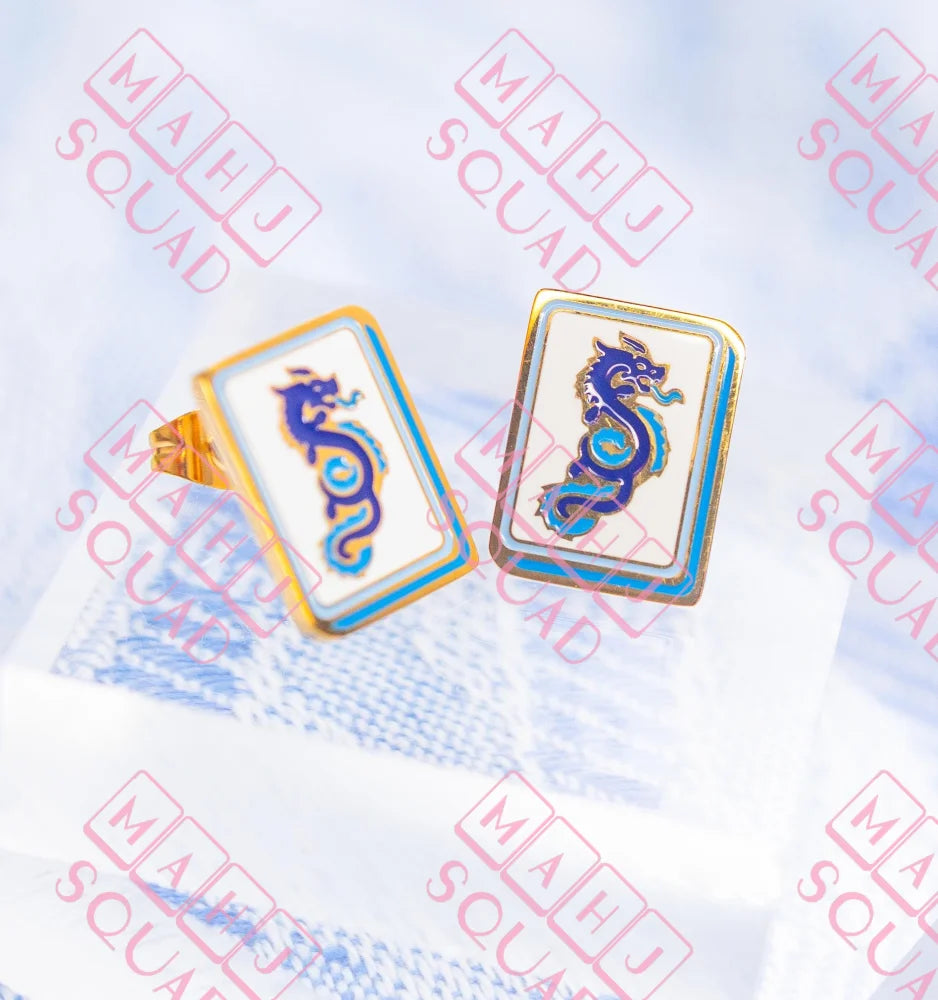 Dragon Mahjong earrings - Stud Earrings