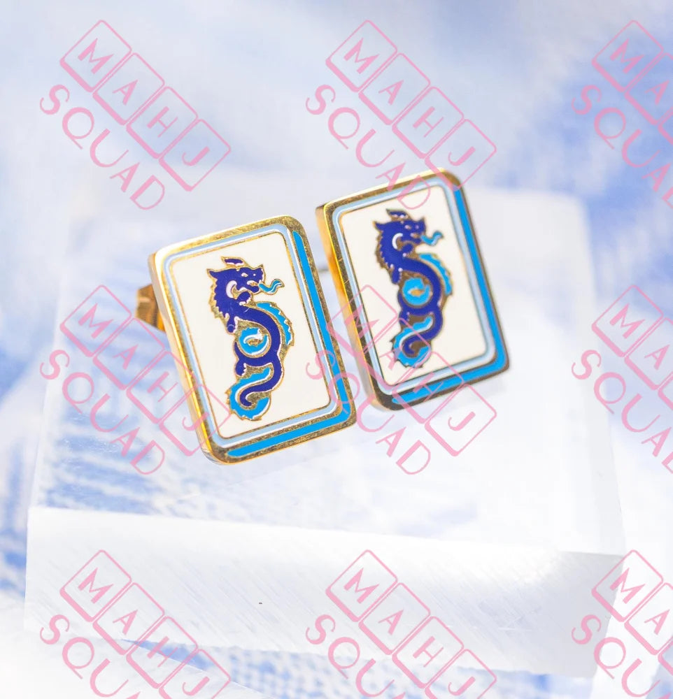 Dragon Mahjong earrings - Stud Earrings