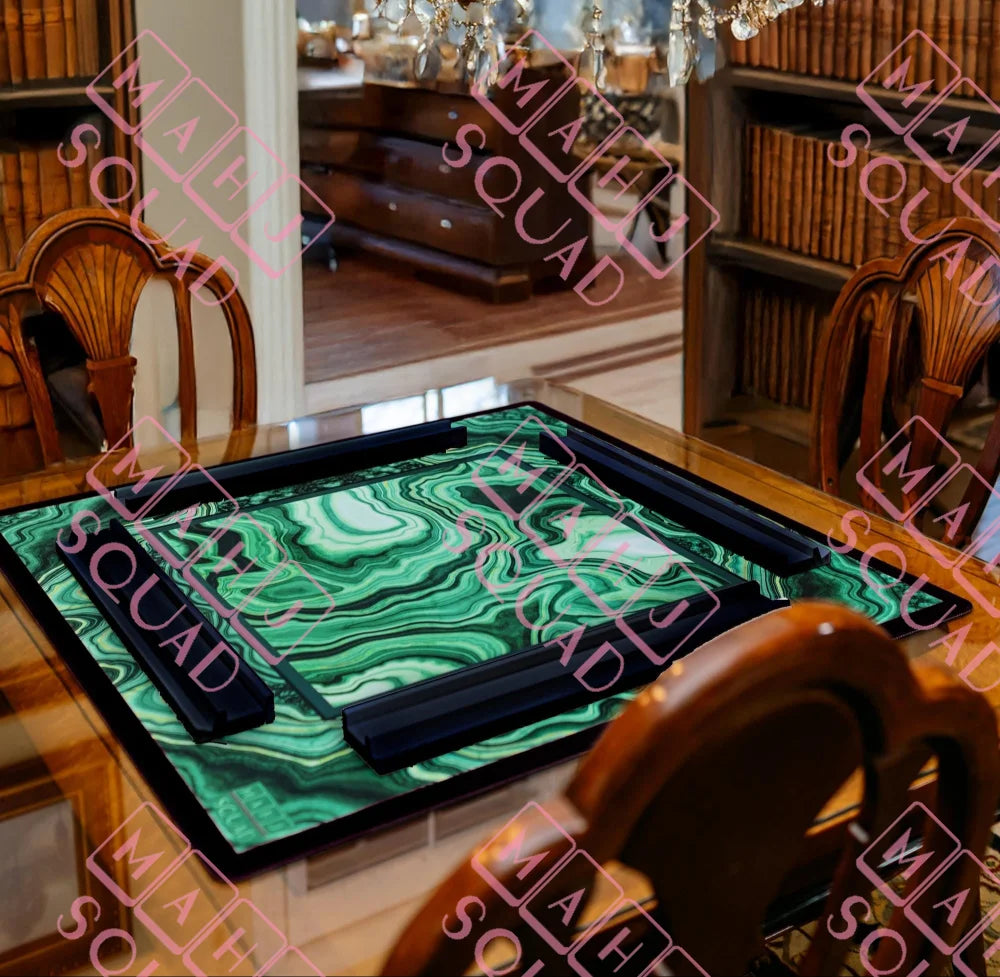 Green Malachite Mahjong Mat - Mahjong Mats