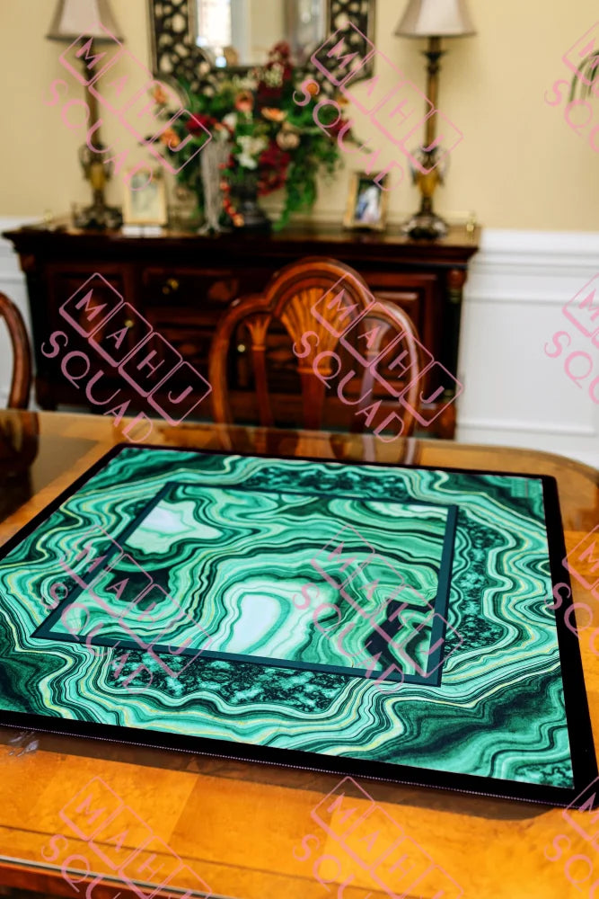 Green Malachite Mahjong Mat - Mahjong Mats