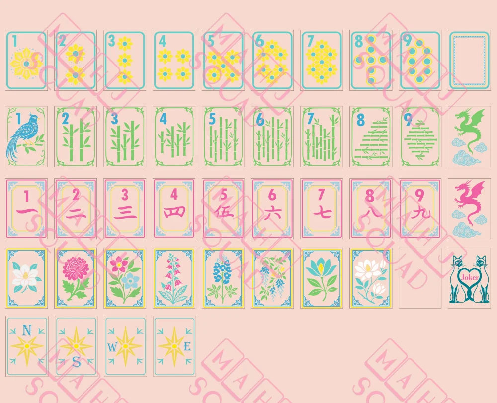 Just Peachy Tile Set - Mahjong