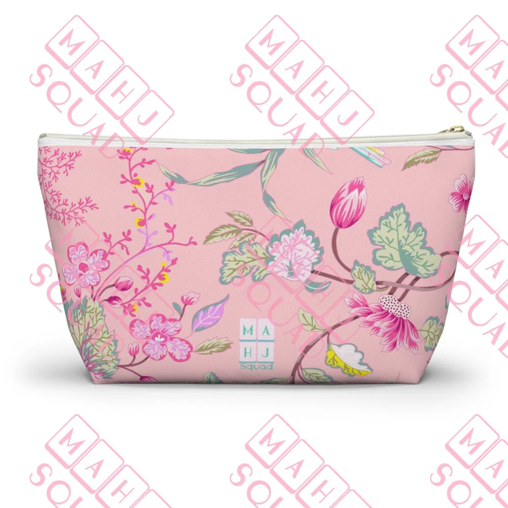 Pink Floral Chinoiserie Mahjong Tile bag - Pouches & Coin Purses