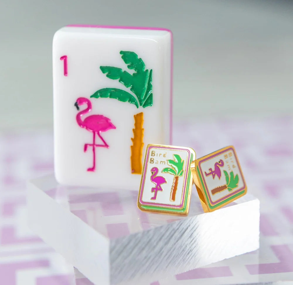 Bird Bam Mahjong earrings - Stud Earrings