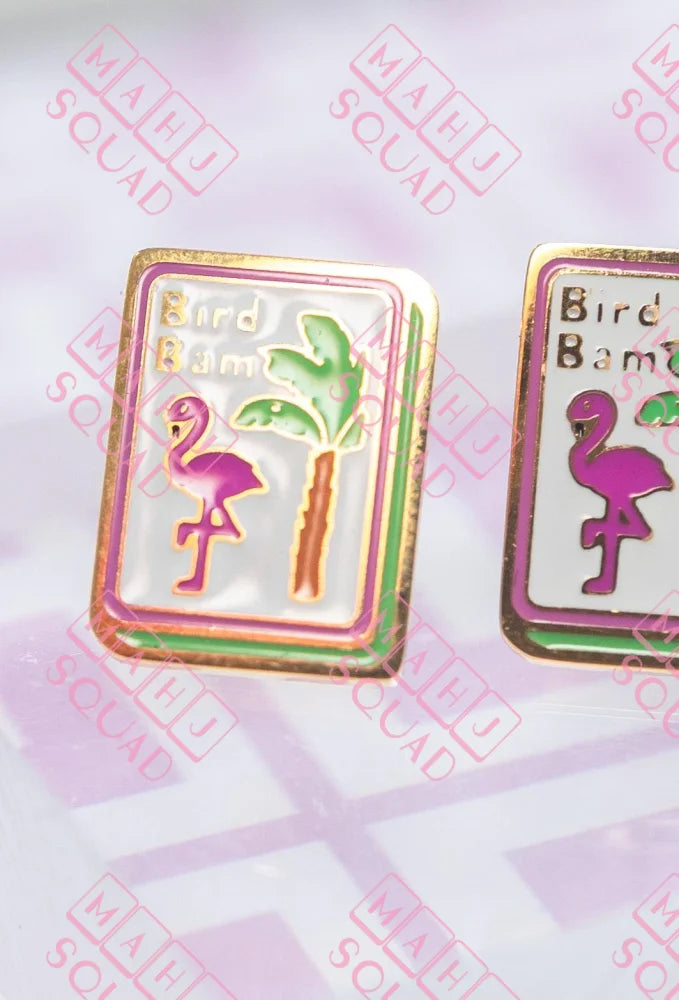 Bird Bam Mahjong earrings - Stud Earrings