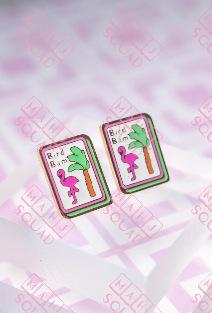 Bird Bam Mahjong earrings - Stud Earrings