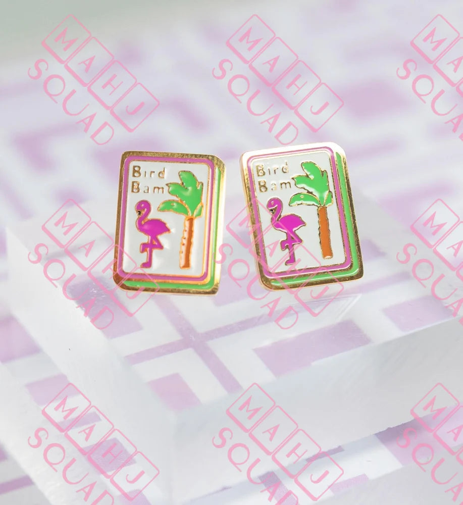 Bird Bam Mahjong earrings - Stud Earrings