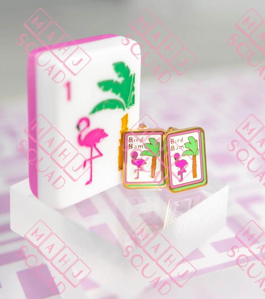 Bird Bam Mahjong earrings - Stud Earrings