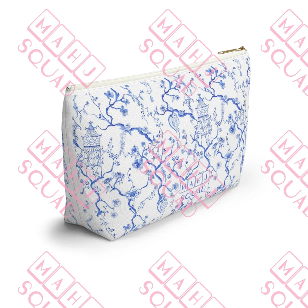 Blue and White Chinoiserie Mahjong tile bag - Pouches & Coin Purses