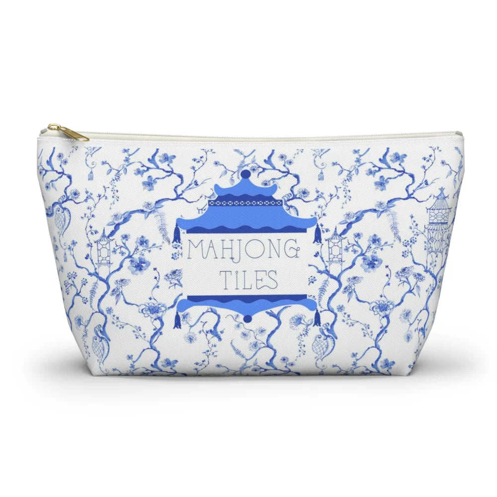 Blue and White Chinoiserie Mahjong tile bag - Pouches & Coin Purses