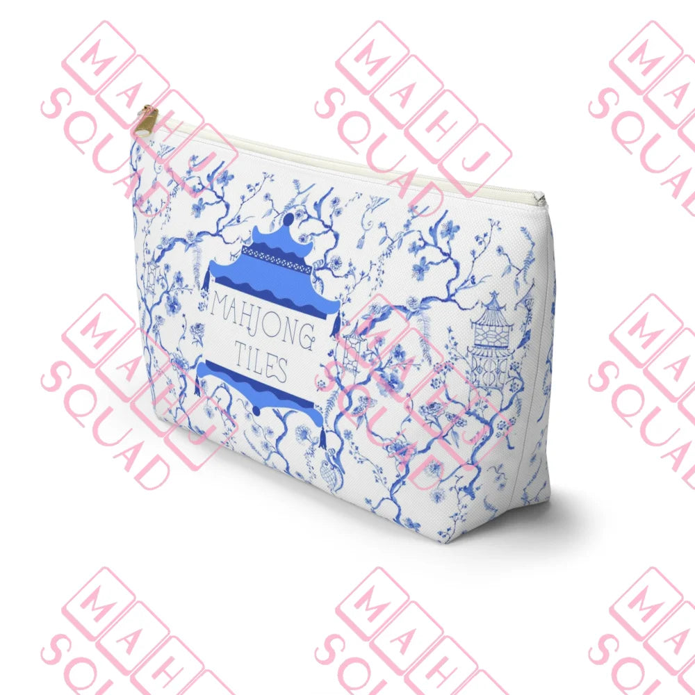 Blue and White Chinoiserie Mahjong tile bag - Pouches & Coin Purses
