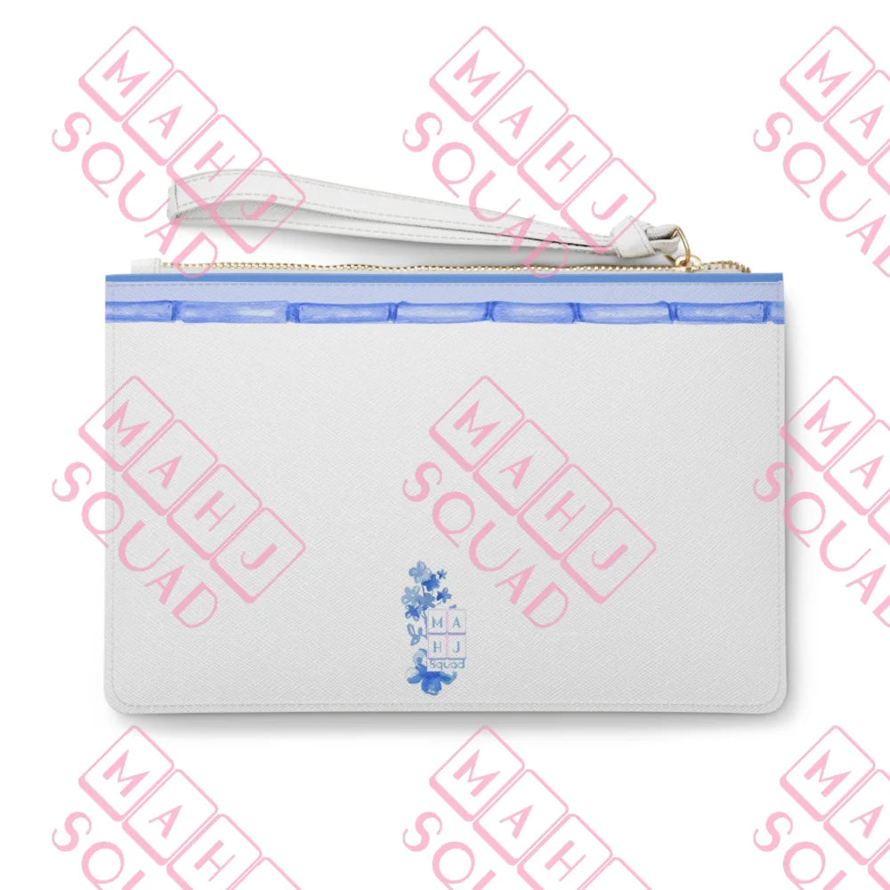 Blue Chinoiserie Mahjong League card pouch - Clutches & Evening Bags