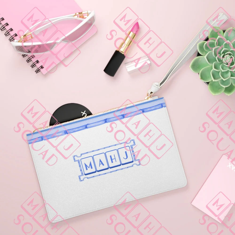 Blue Chinoiserie Mahjong League card pouch - Clutches & Evening Bags