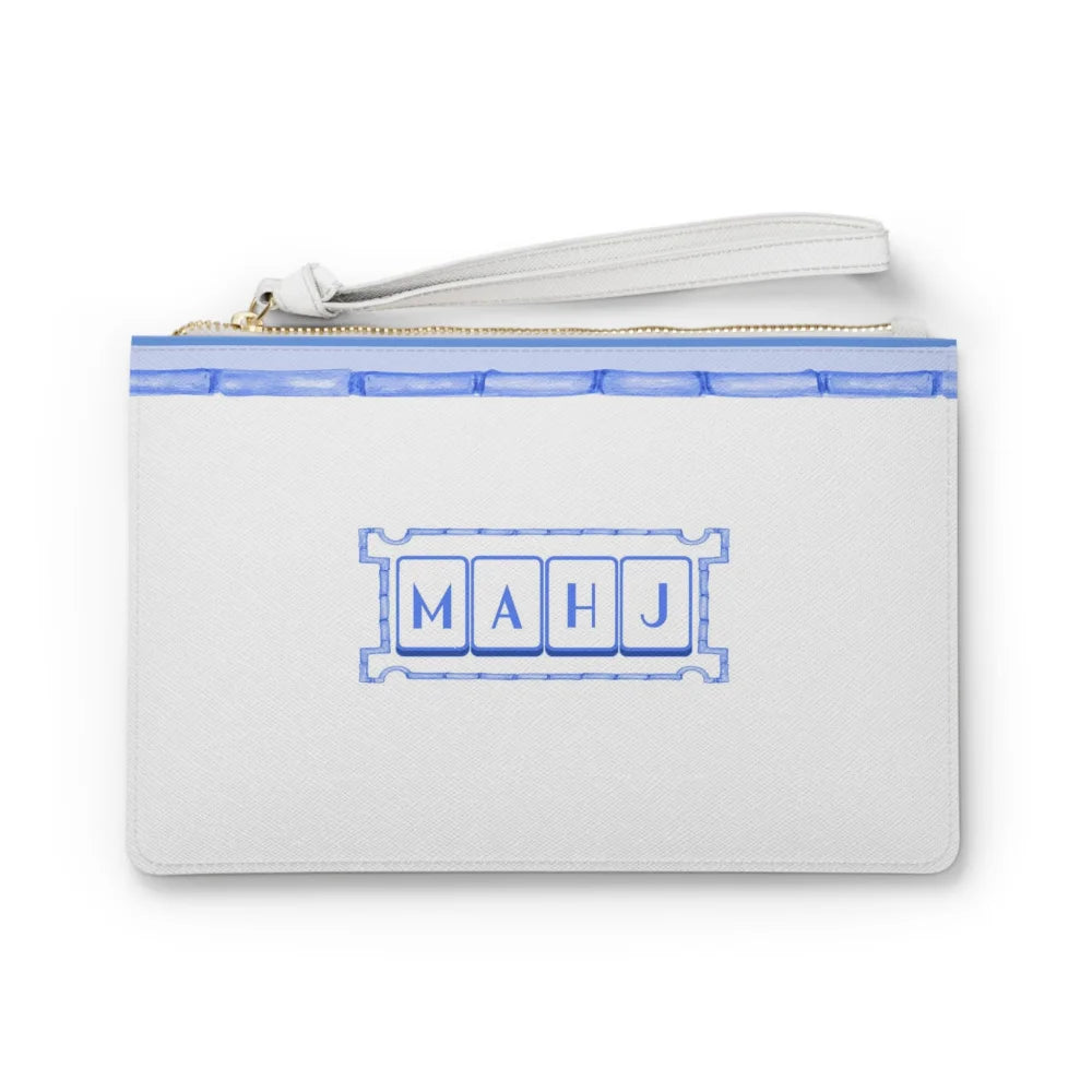 Blue Chinoiserie Mahjong League card pouch - Clutches & Evening Bags