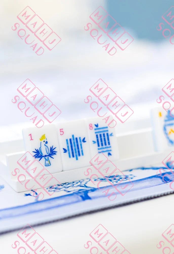 Blue Chinoiserie Mahjong Tiles - Mahjong