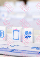 Blue Chinoiserie Mahjong Tiles - Mahjong