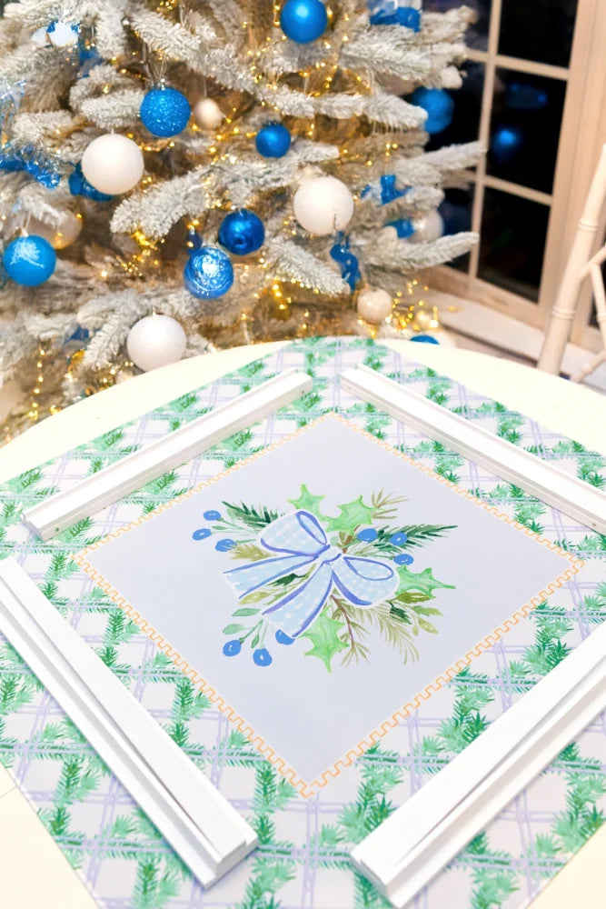 Blue Christmas Mahjong Mat - Mahjong Mats