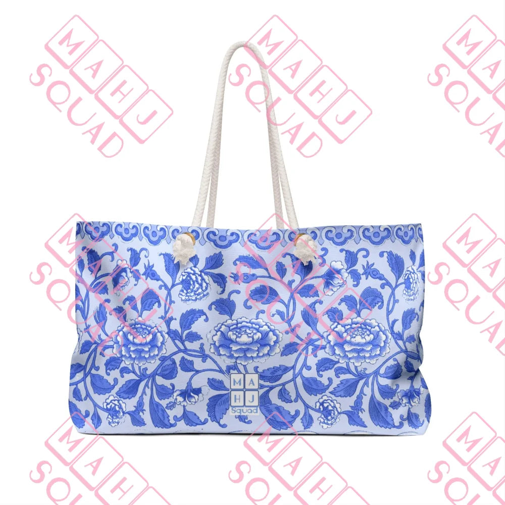 Blue Floral Mahjong Tote bag - Totes