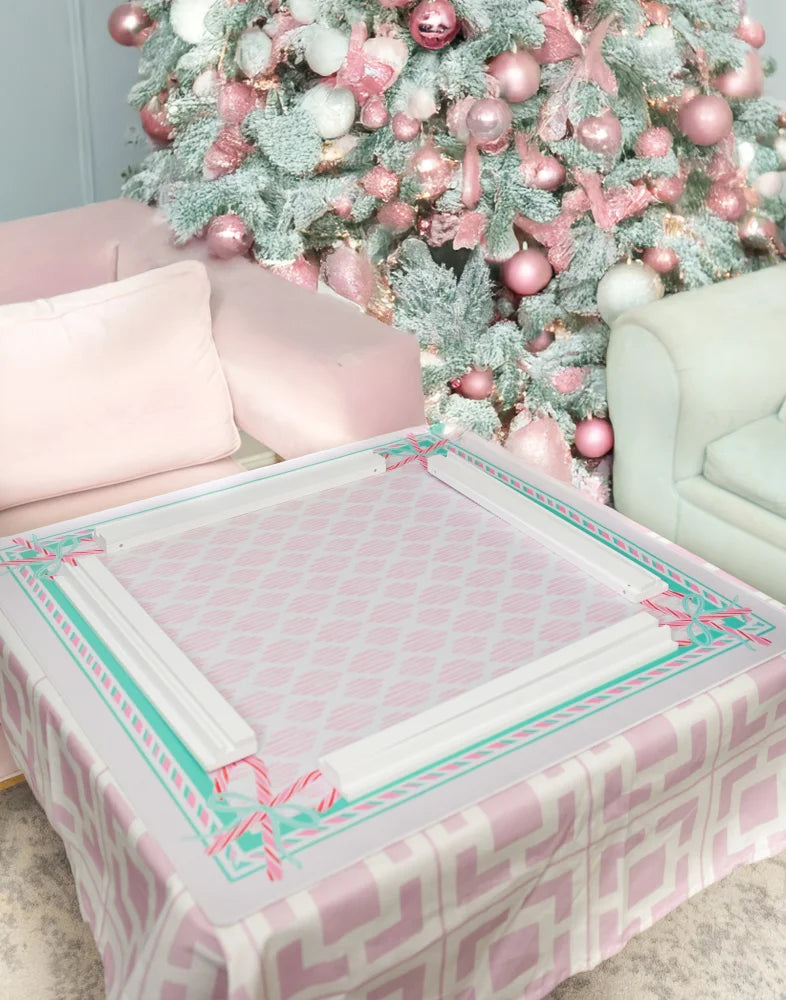 Candy Cane Pink Wonderland Mahjong Mat - Mahjong Mats