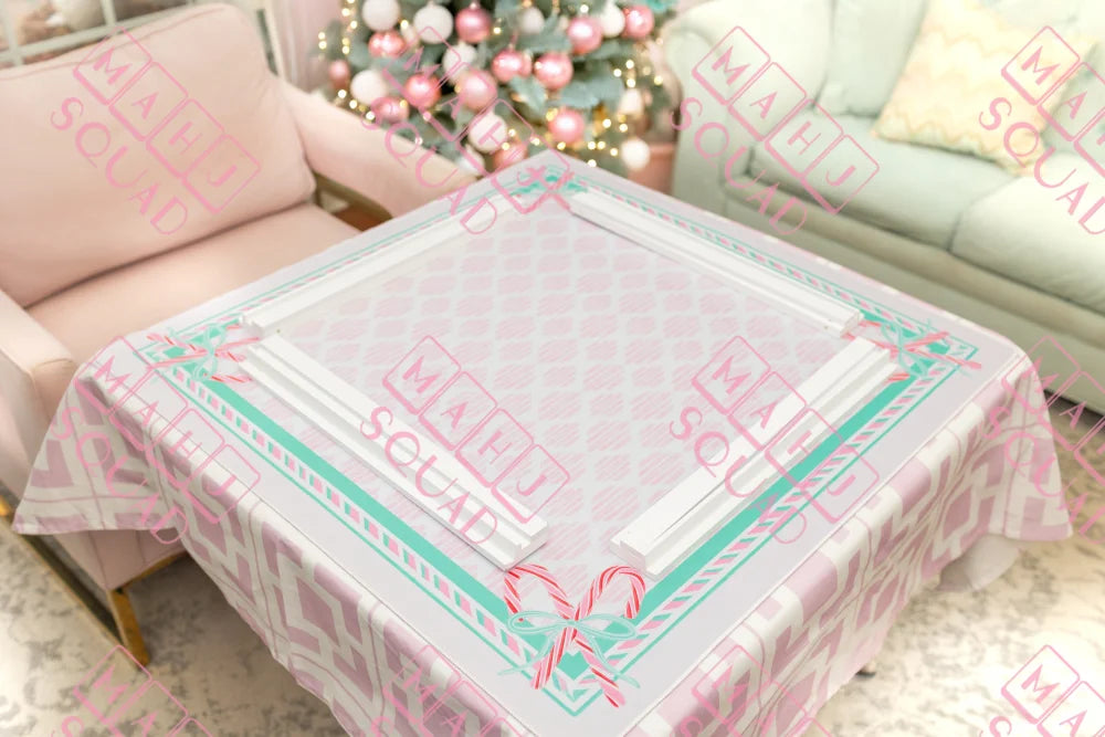 Candy Cane Pink Wonderland Mahjong Mat - Mahjong Mats