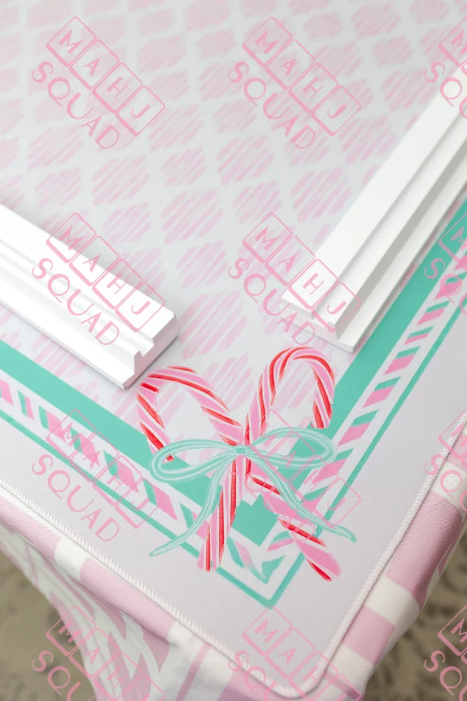Candy Cane Pink Wonderland Mahjong Mat - Mahjong Mats