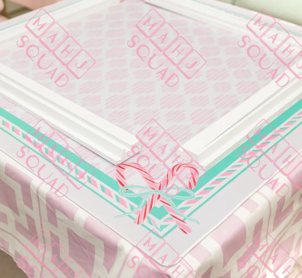 Candy Cane Pink Wonderland Mahjong Mat - Mahjong Mats