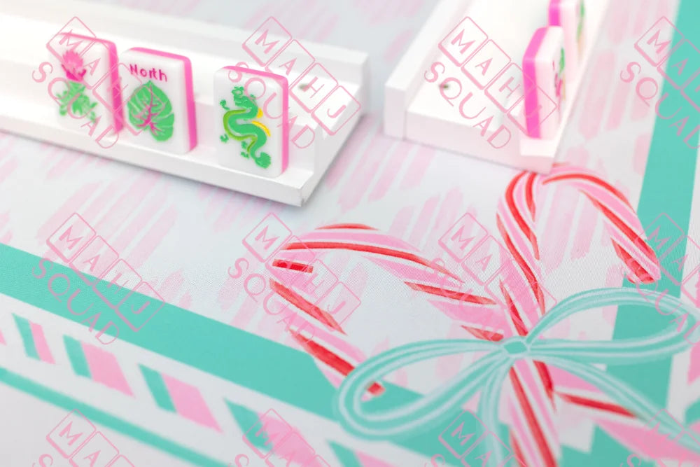 Candy Cane Pink Wonderland Mahjong Mat - Mahjong Mats