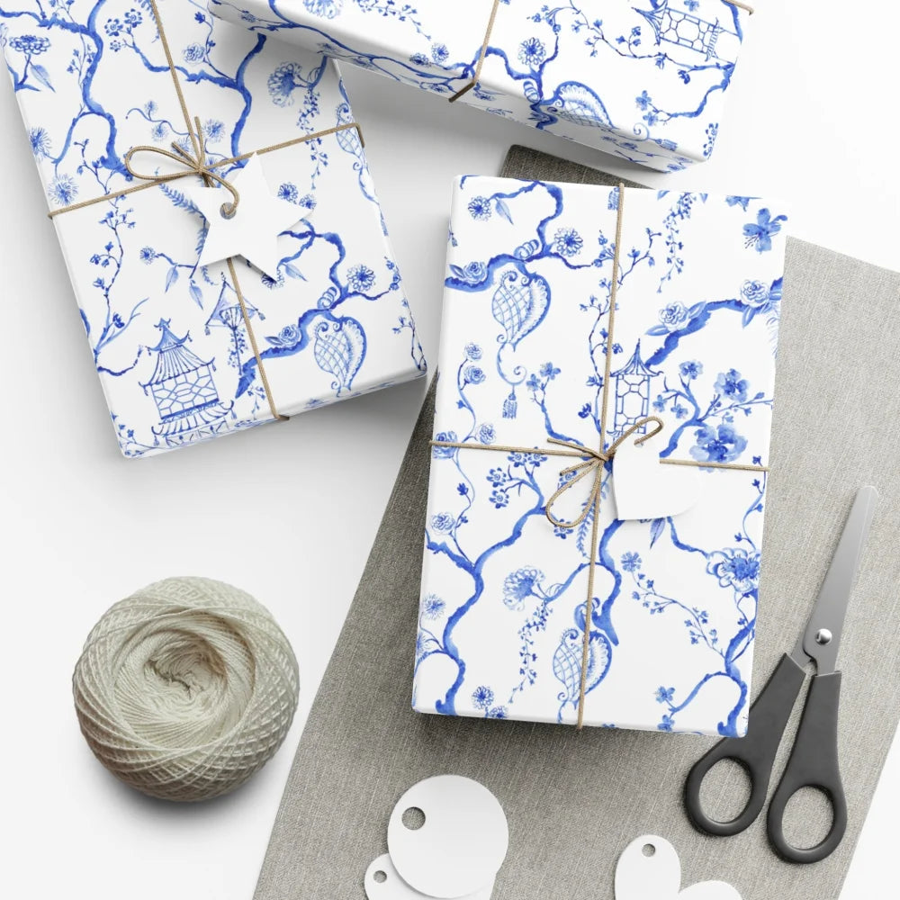 Chinoiserie blue and white wrapping paper - Matte - Gift Wrapping