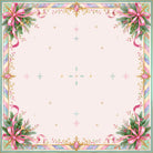 Clara's Dream Christmas mahjong mat with evergreen boughs, pink ribbons and a blush center, Nutcracker inspired