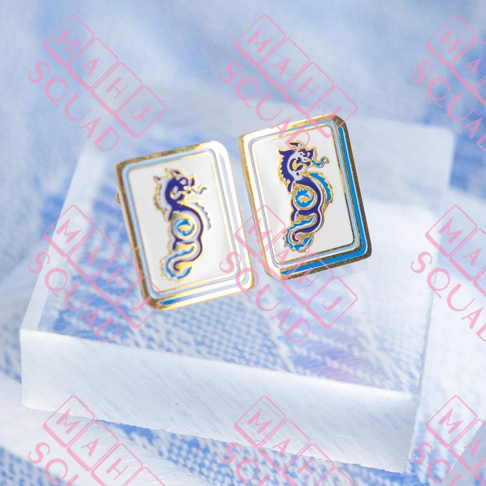 Dragon Mahjong earrings - Stud Earrings