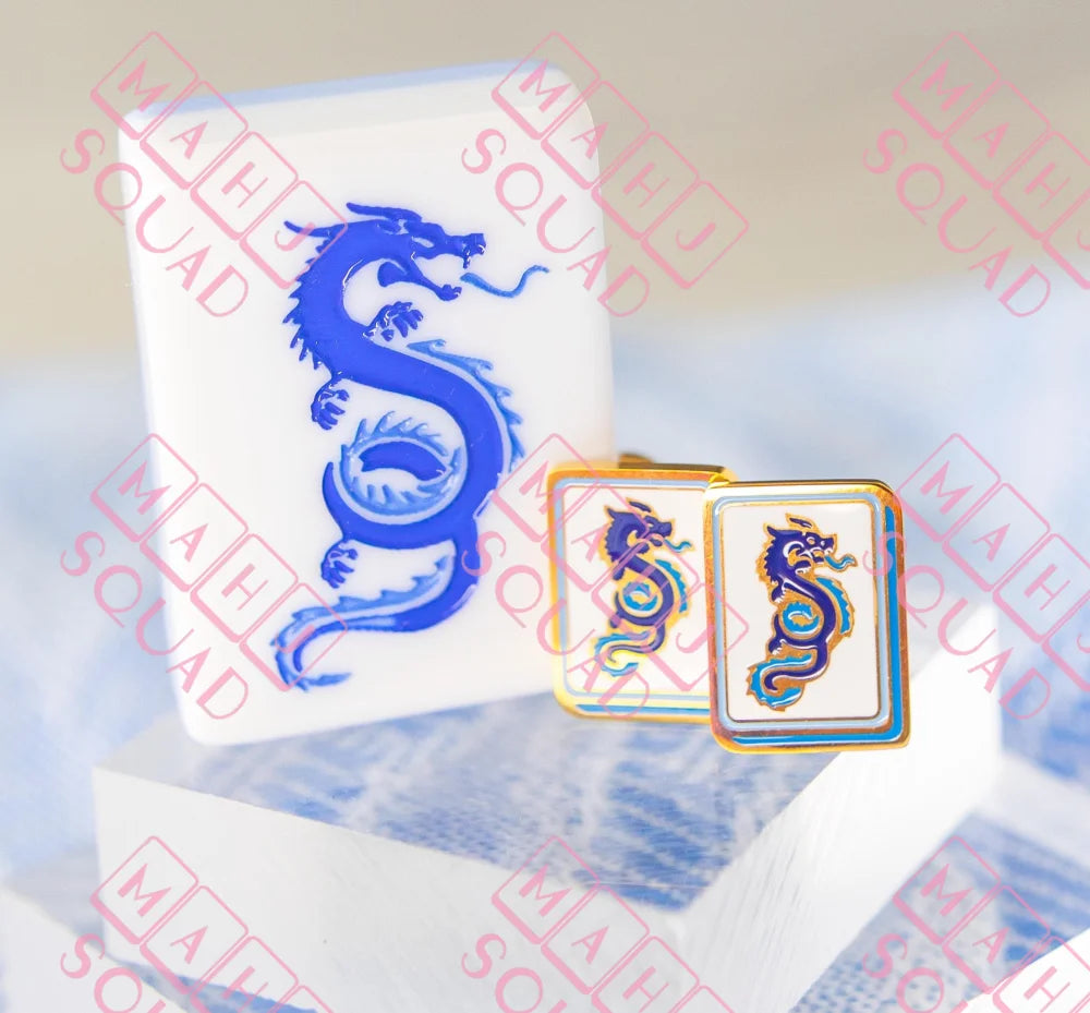 Dragon Mahjong earrings - Stud Earrings