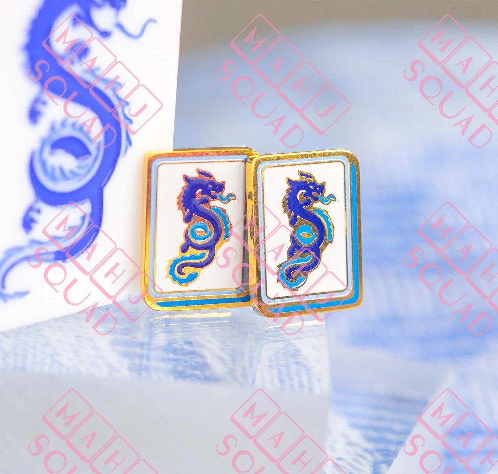 Dragon Mahjong earrings - Stud Earrings