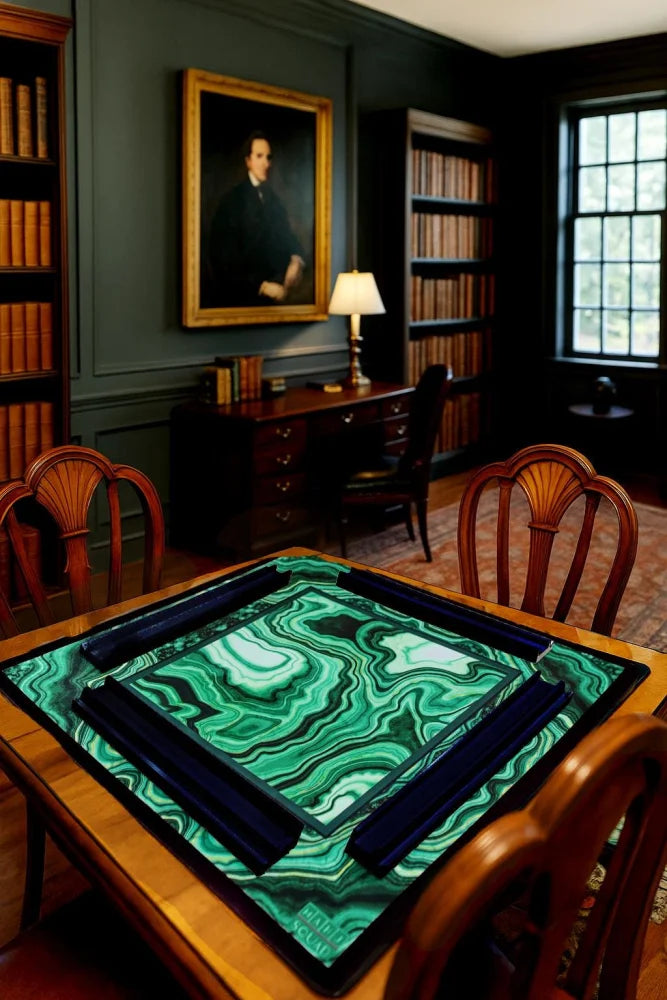 Green Malachite Mahjong Mat - Mahjong Mats