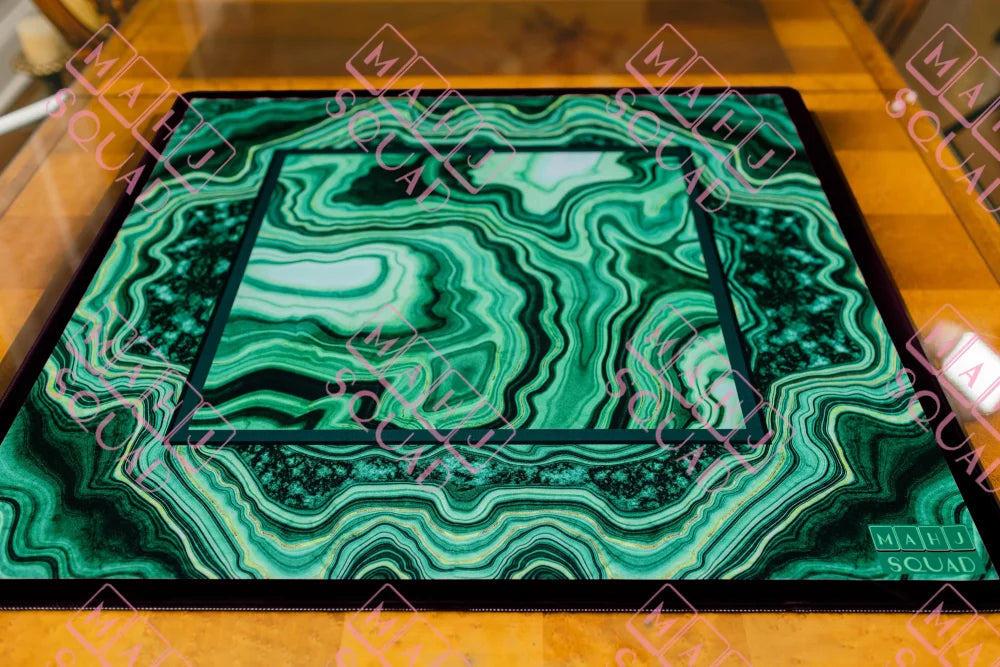 Green Malachite Mahjong Mat - Mahjong Mats