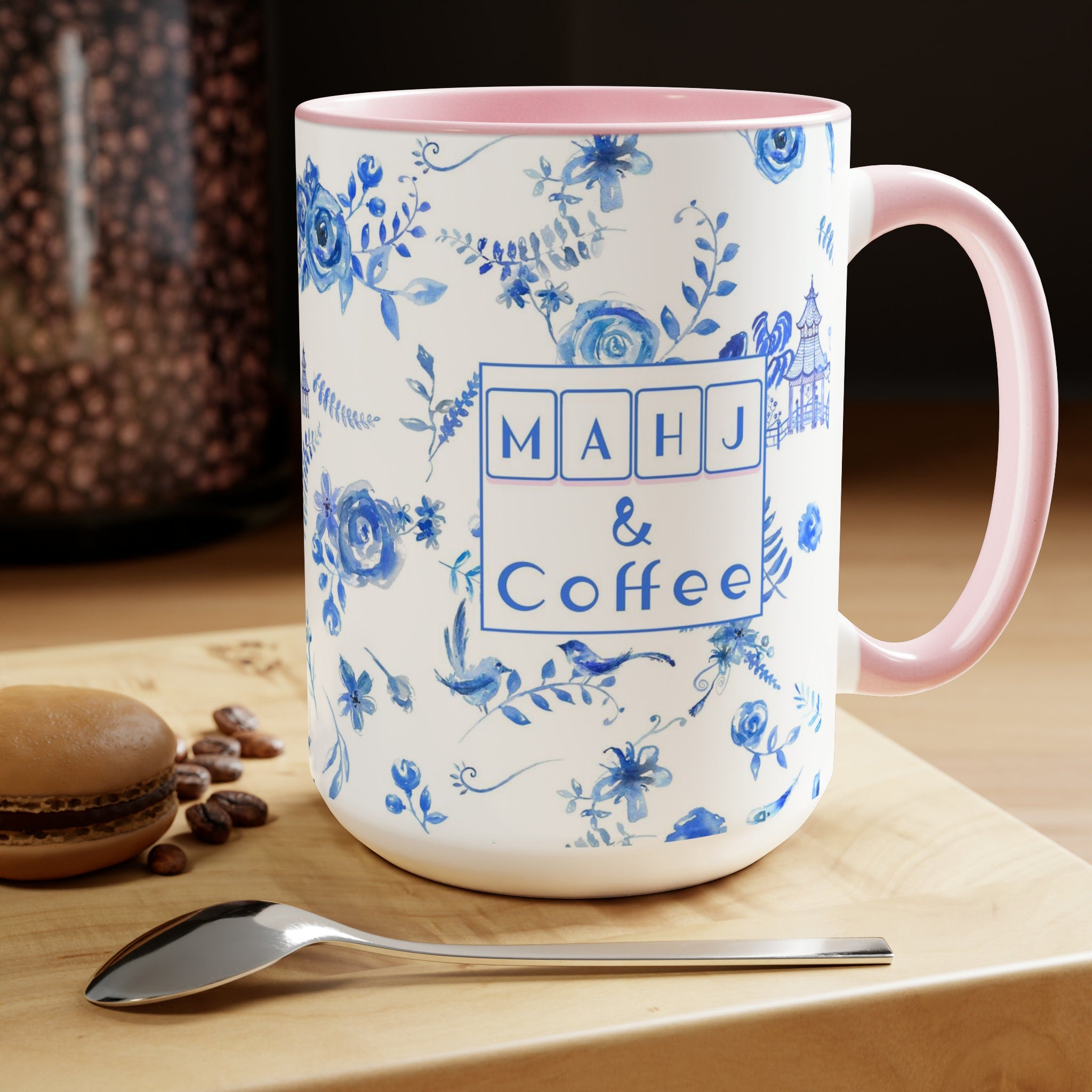 Blue Chinoiserie Mahjong Coffee Mug – Mahj Squad