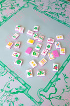 Jade Green Chinoiserie Mahjong Mat - Mahjong Mats