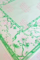Jade Green Chinoiserie Mahjong Mat - Mahjong Mats