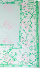 Jade Green Chinoiserie Mahjong Mat - Mahjong Mats