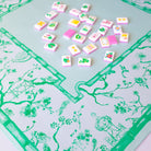Jade Green Chinoiserie Mahjong Mat - Mahjong Mats