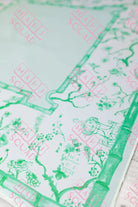 Jade Green Chinoiserie Mahjong Mat - Mahjong Mats