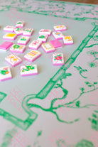 Jade Green Chinoiserie Mahjong Mat - Mahjong Mats