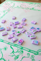 Jade Green Chinoiserie Mahjong Mat - Mahjong Mats