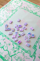 Jade Green Chinoiserie Mahjong Mat - Mahjong Mats