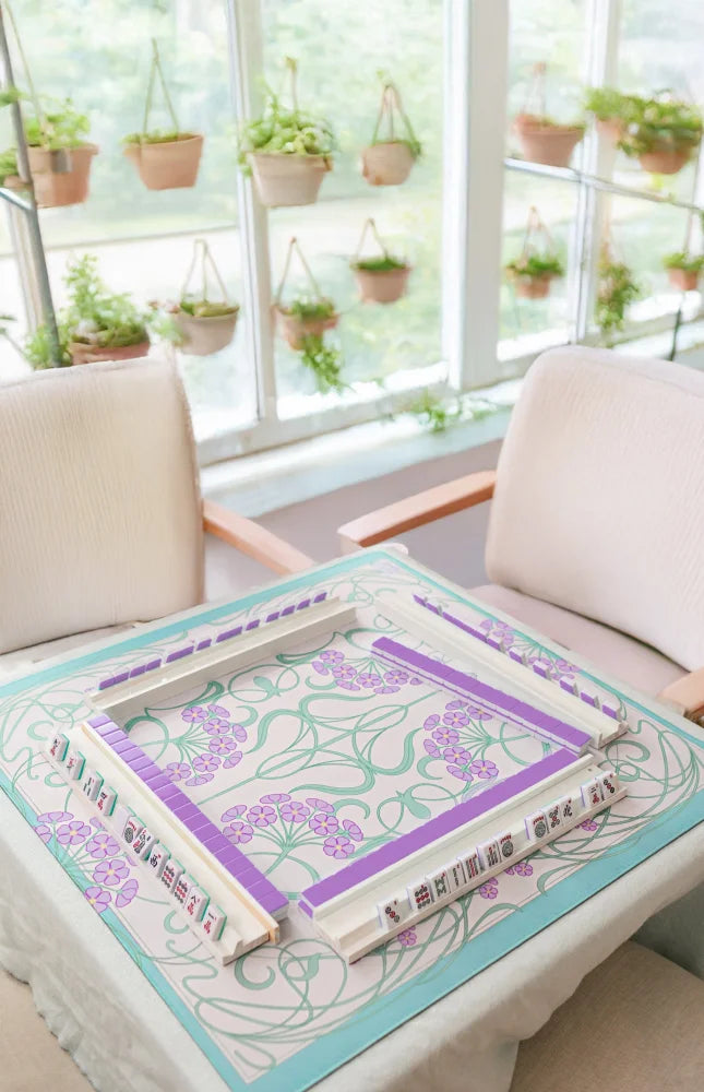 Parisian Lilac Floral Mahjong Mat - Mahjong Mats