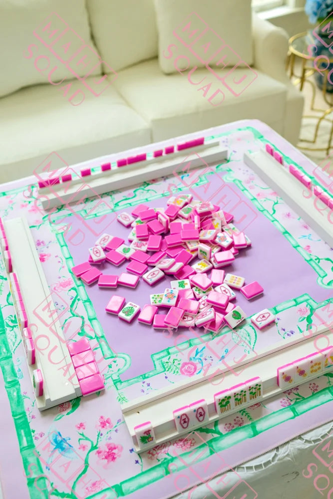 Pastel Chinoiserie Mahjong Mat - Mahjong Mats